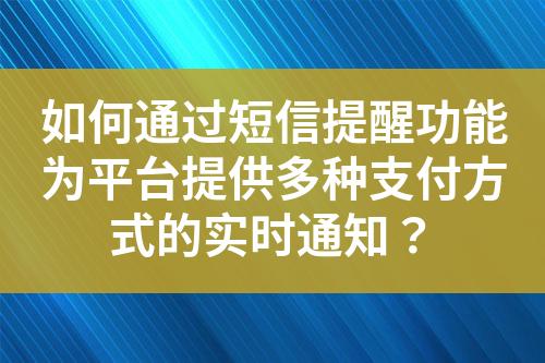 如何通过短信提醒功能为平台提供多种支付方式的实时通知？?